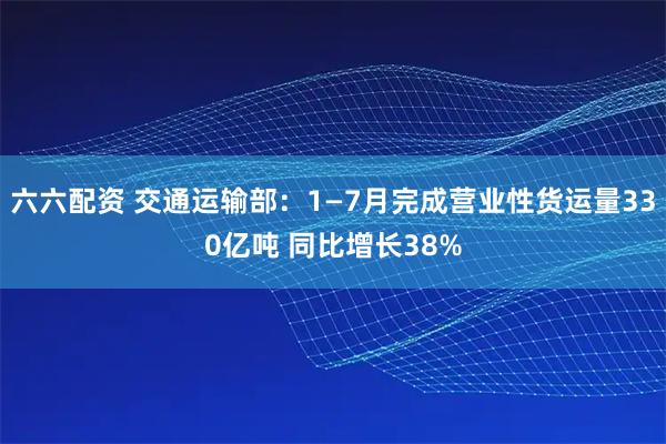 六六配资 交通运输部:1—7月完成营业性货运量330亿吨 同比增长38%
